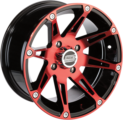 MOOSE UTILITY Wheel - 387X - Rear - Anodized Red/Black - 14x8 - 4/110 - 4+4 387ML148110BWR4