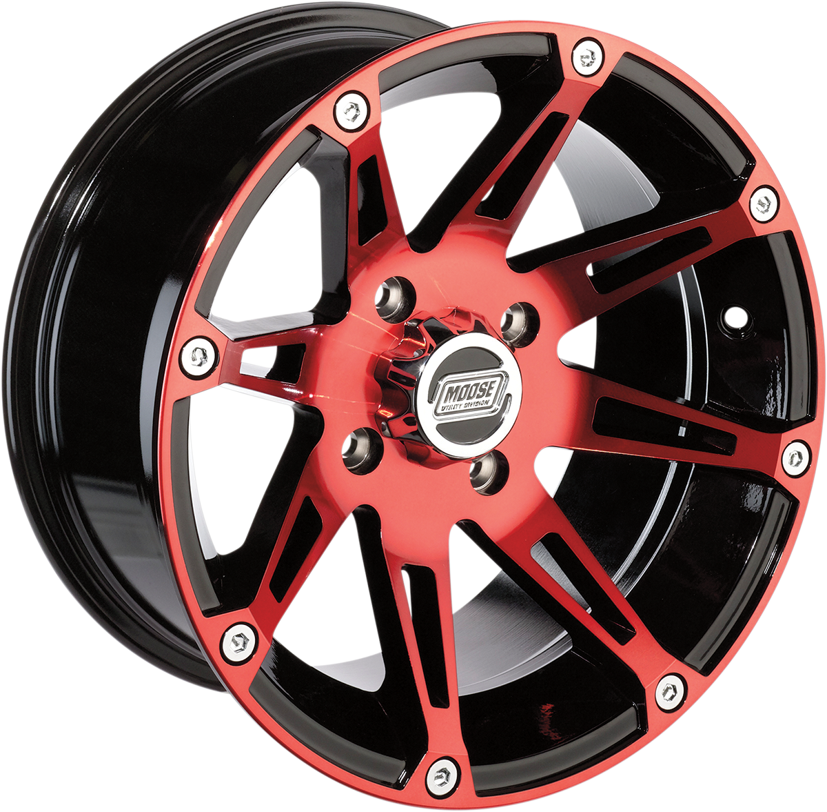 MOOSE UTILITY Wheel - 387X - Front - Anodized Red/Black - 14x7 - 4/110 - 4+3 387ML147110BWR4