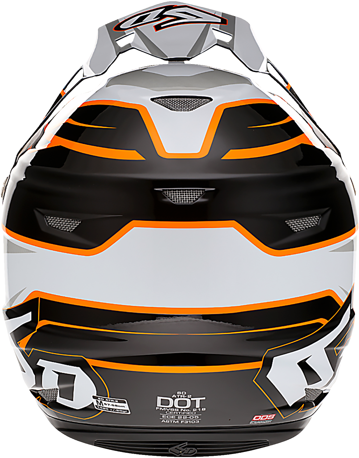 6D ATR-2 Helmet - Phase - White/Orange - 2XL 12-2829