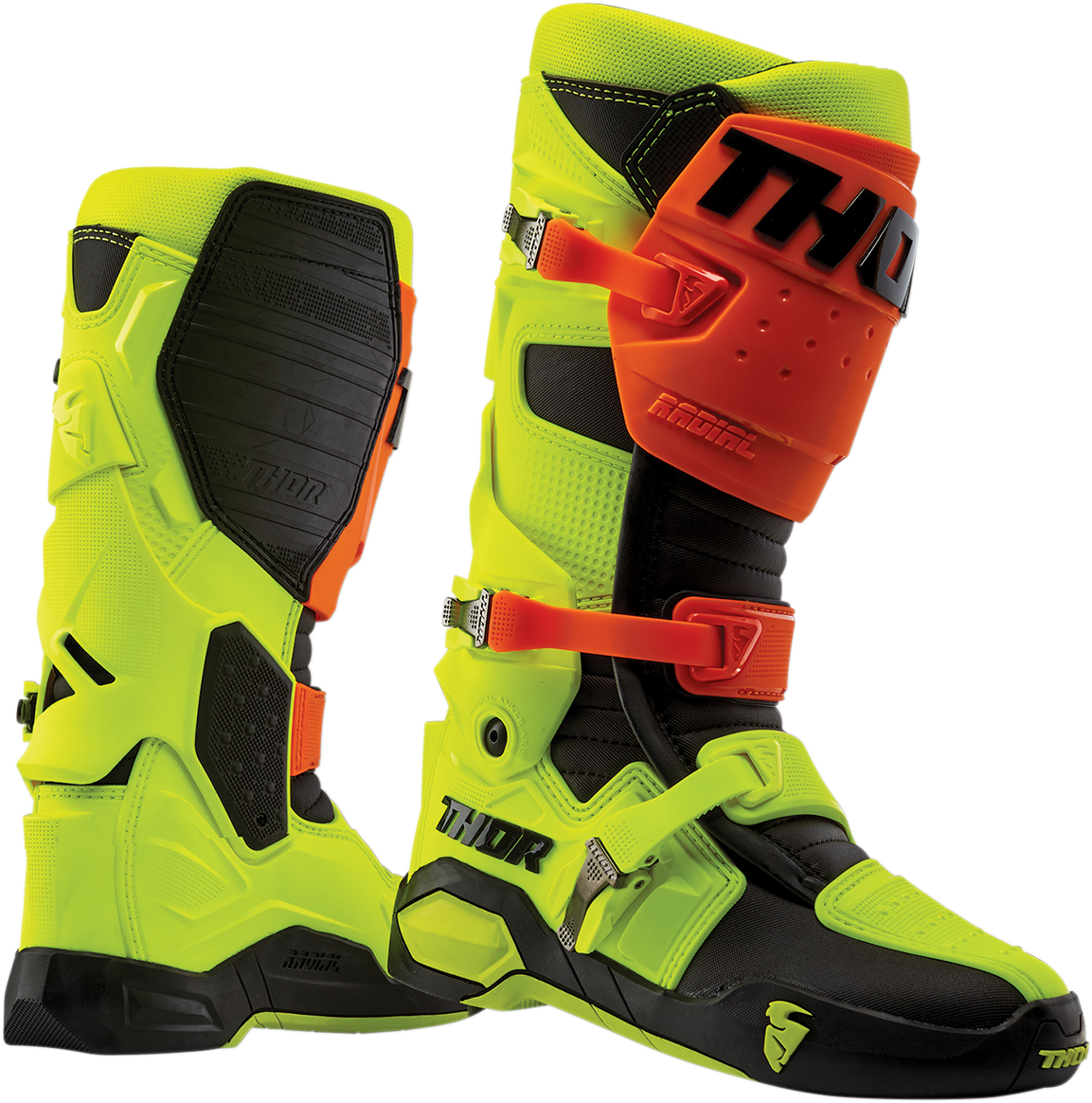 THOR Radial Boots Replacement Outsoles - Black/Yellow Fluorescent - Size 12-13 3430-0905