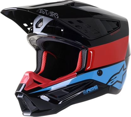 ALPINESTARS SM5 Helmet - Bond - Black/Red/Cyan - Small 8303522-1377-SM