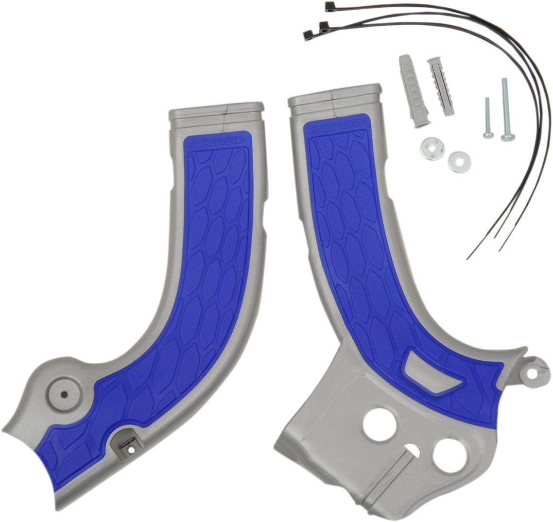 Protectores de bastidor ACERBIS X-Grip - Plata/Azul - YZ 250F/450F 2374261404