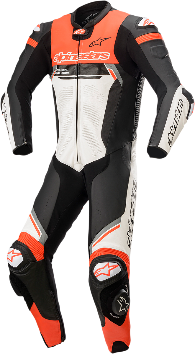 Traje de 1 pieza ALPINESTARS Missile Ignition v2 - Negro/Blanco/Rojo Fluorescente - US 44 / EU 54 3150222-1231-54 