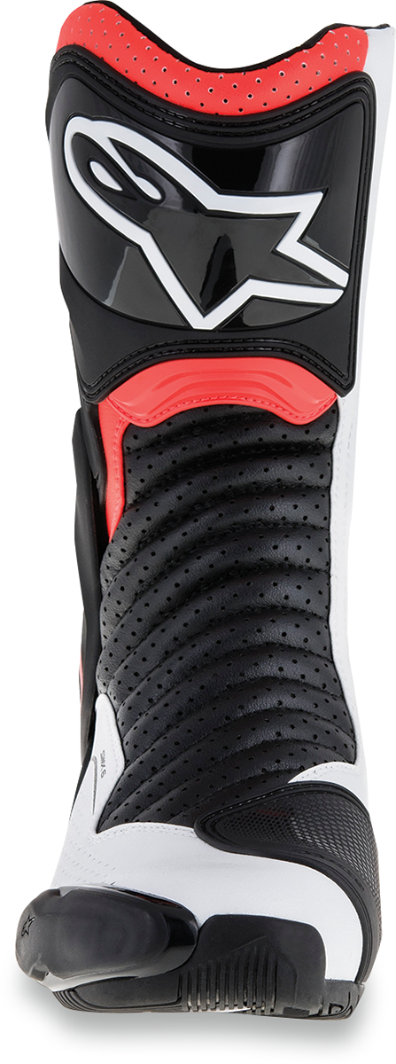 ALPINESTARS SMX-6 v2 Vented Boots - Black/White/Red Fluorescent - US 10.5 / EU 45 2223017-1320-45
