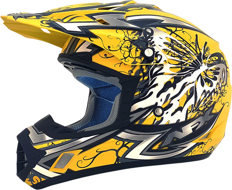 AFX FX-17 Helmet - Butterfly - Matte Yellow - Medium 0110-7133