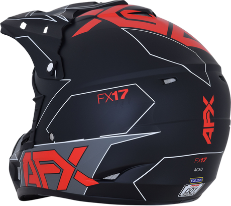 AFX FX-17 Helmet - Aced - Matte Black/Red - Medium 0110-6485