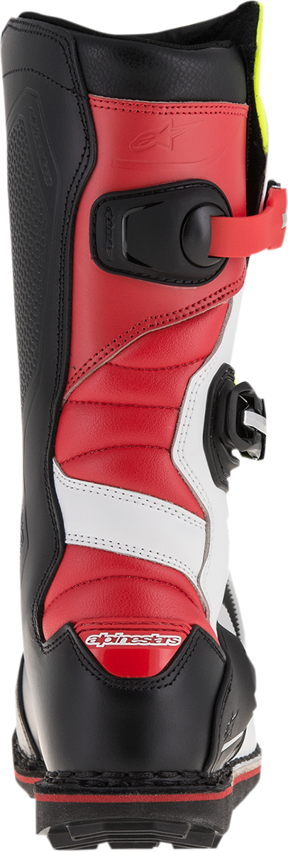 ALPINESTARS Tech-T Boots - White/Red/Yellow Fluorescent/Black - US 9 2004017-2351-9