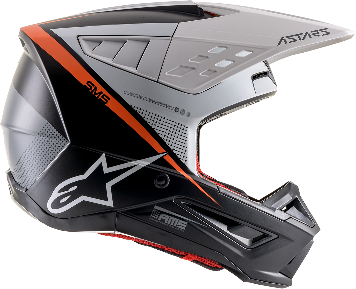 ALPINESTARS SM5 Helmet - Rayon - Black/White/Orange - Small 8304121-1242-SM