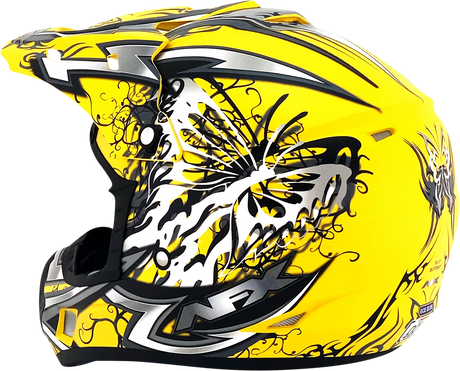 AFX FX-17 Helmet - Butterfly - Matte Yellow - XS 0110-7131