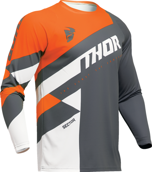 THOR Youth Sector Checker Jersey - Charcoal/Orange - Small 2912-2414