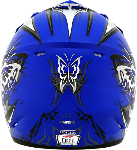 AFX FX-17 Helmet - Butterfly - Matte Blue - XS 0110-7121