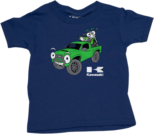 FACTORY EFFEX Camiseta Kawasaki Truck para niños pequeños - Azul marino - 4T 22-83124 