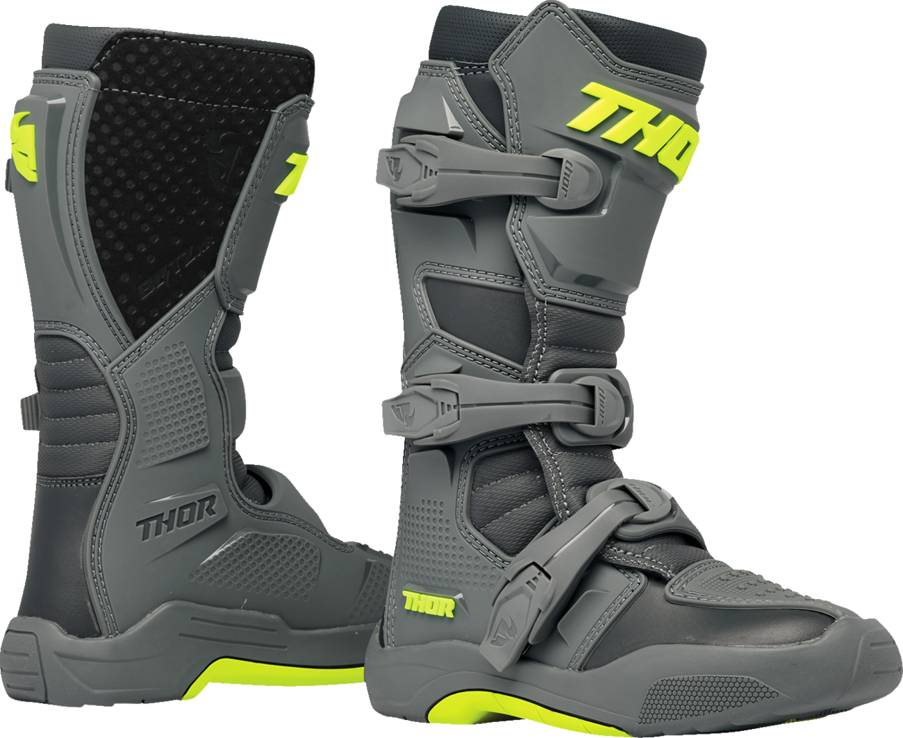 THOR Youth Blitz XR Boots - Gray/Charcoal - Size 2 3411-0739