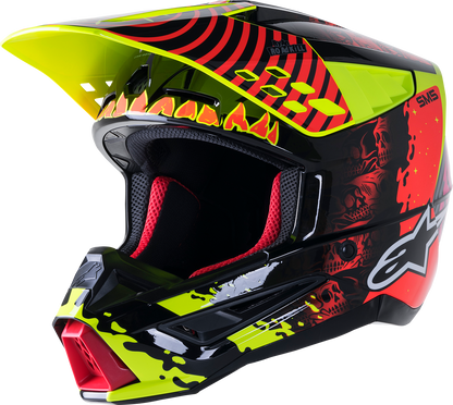 ALPINESTARS SM5 Helmet - Solar Flare - Gloss Black/Red/Yellow - XL 8305822-1355-XL