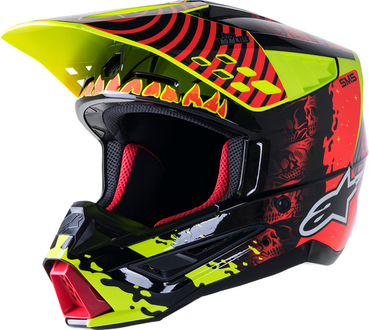 ALPINESTARS SM5 Helmet - Solar Flare - Gloss Black/Red/Yellow - 2XL 8305822-1355-2X