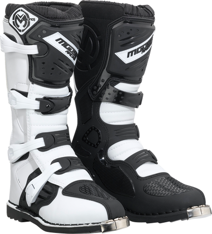 MOOSE RACING Qualifier Boots - Black/White - Size 10 3410-2602