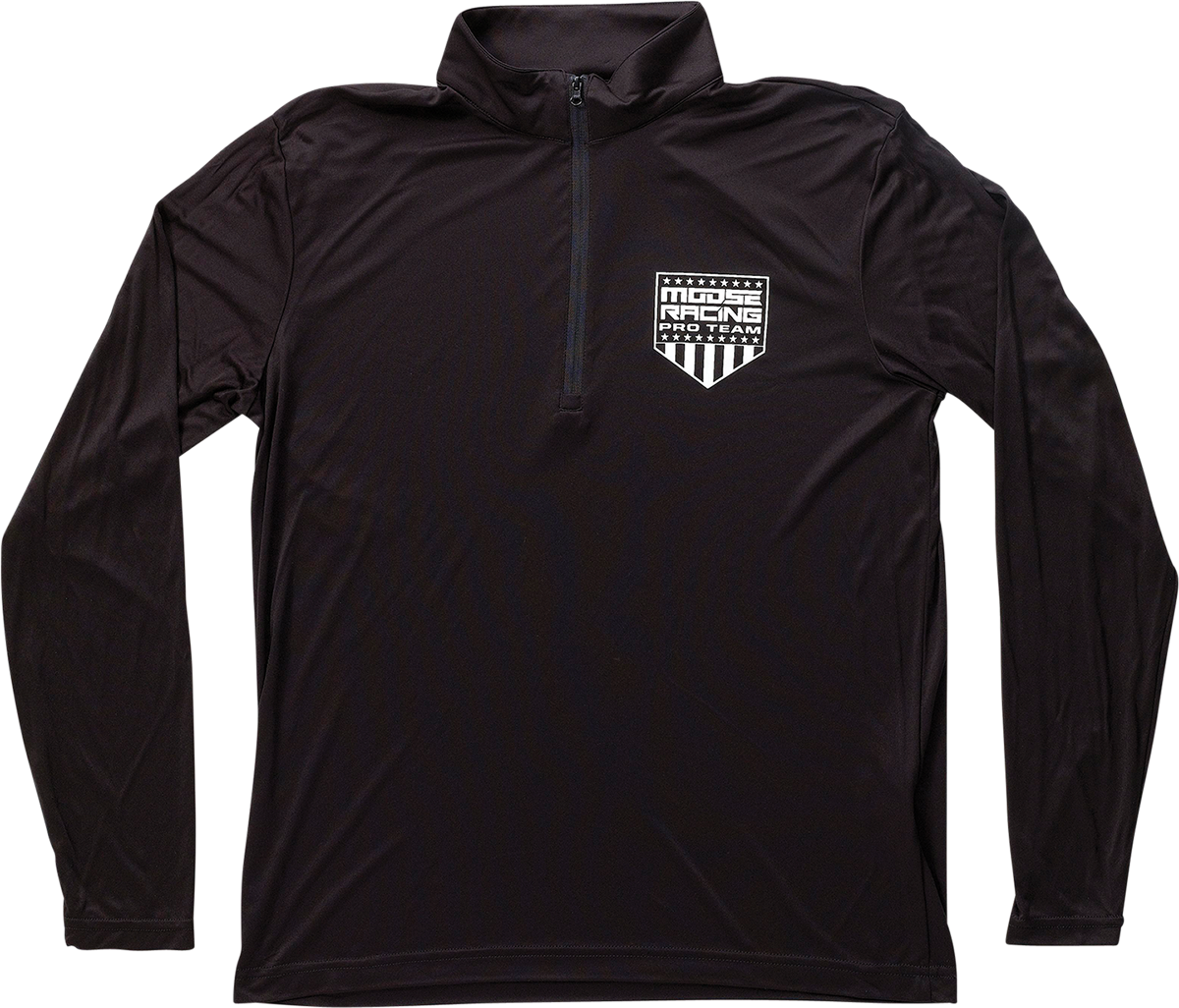 MOOSE RACING Quarter Zip Pullover - Black - Medium 3050-5890