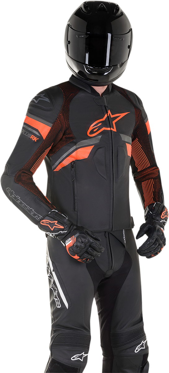 ALPINESTARS GP Plus R v3 Rideknit Leather Jacket - Black/Red Fluo - US 38 / EU 48 3100321-1030-48