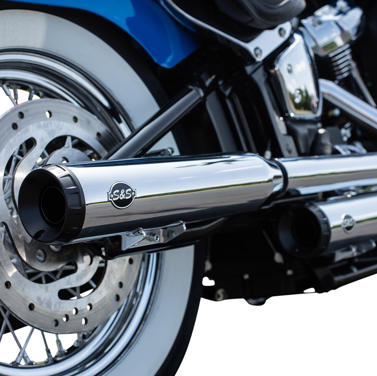 S&S CYCLE Grand National Race Mufflers for Softail - Chrome 550-0740