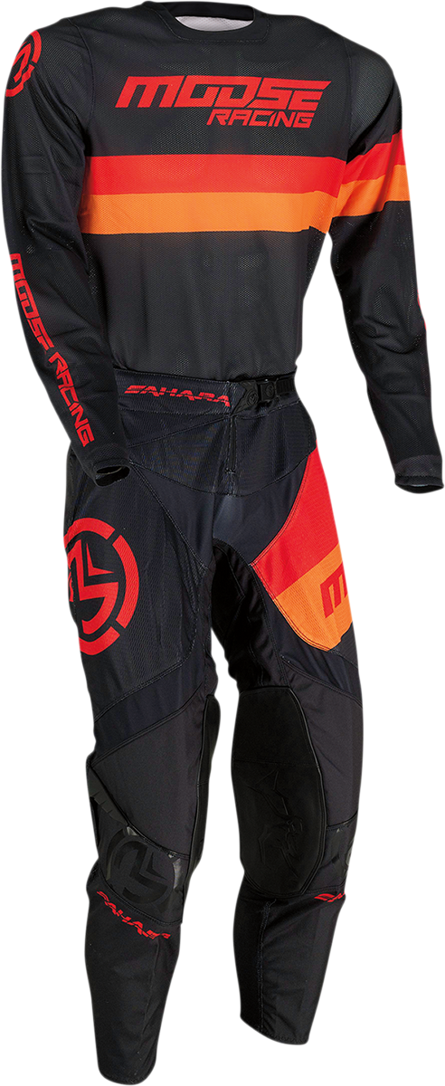 MOOSE RACING Pantalones Sahara - Negro/Naranja/Rojo - 32 2901-9065 