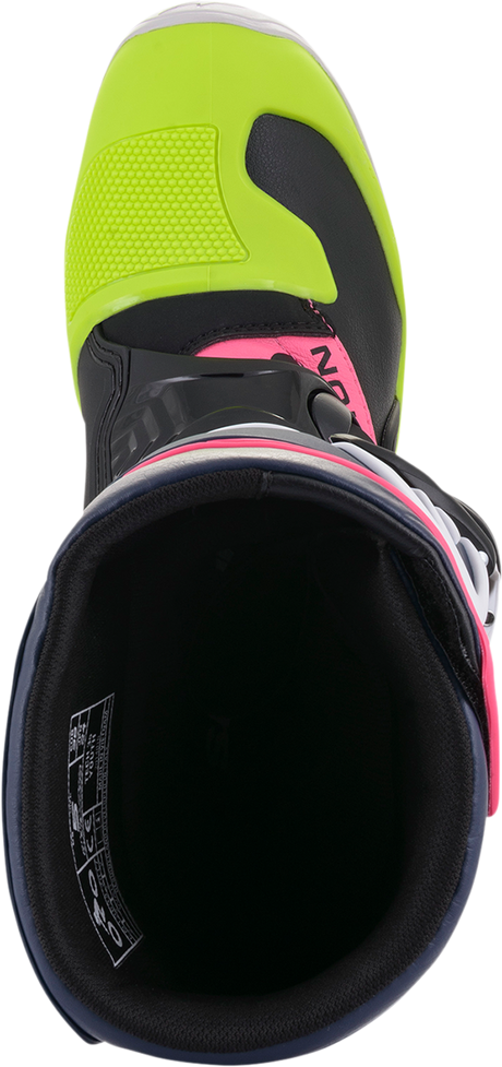 ALPINESTARS Tech 3S Boots - Black/Blue/Pink/White/Yellow - US 7 2014018-1176-7