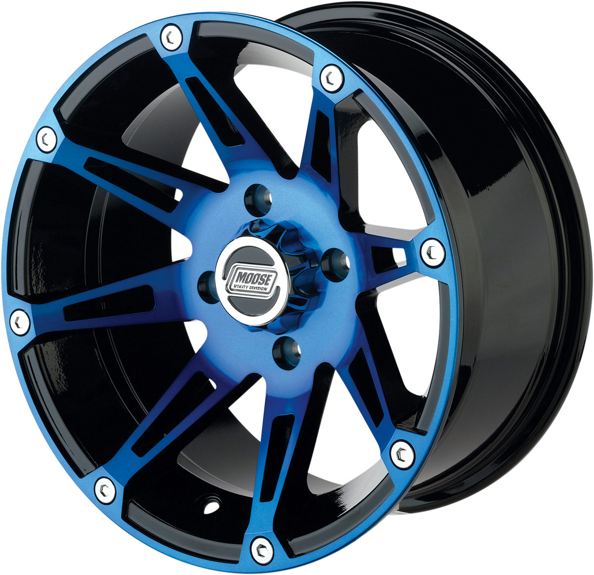 MOOSE UTILITY Wheel - 387X - Front - Anodized Blue/Black - 14x7 - 4/110 - 4+3 387ML147110BWB4