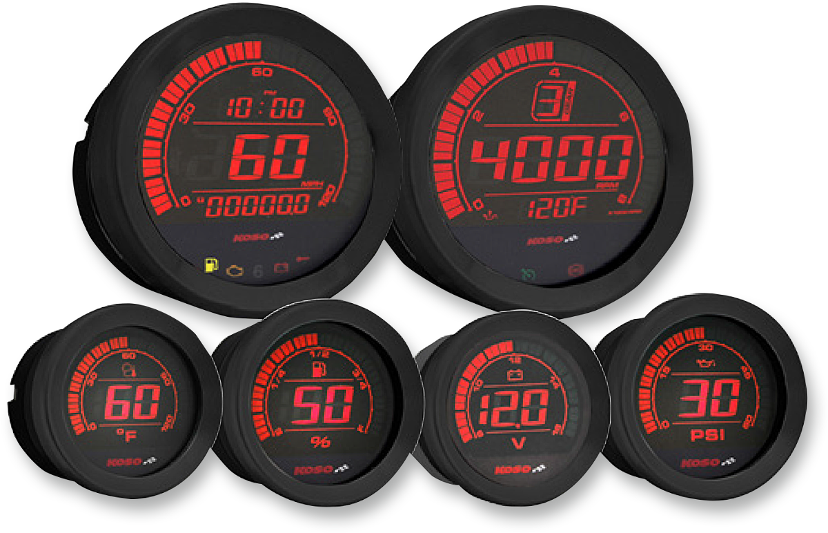 KOSO NORTH AMERICA Kit de calibre universal de 6 piezas - Negro BA050903