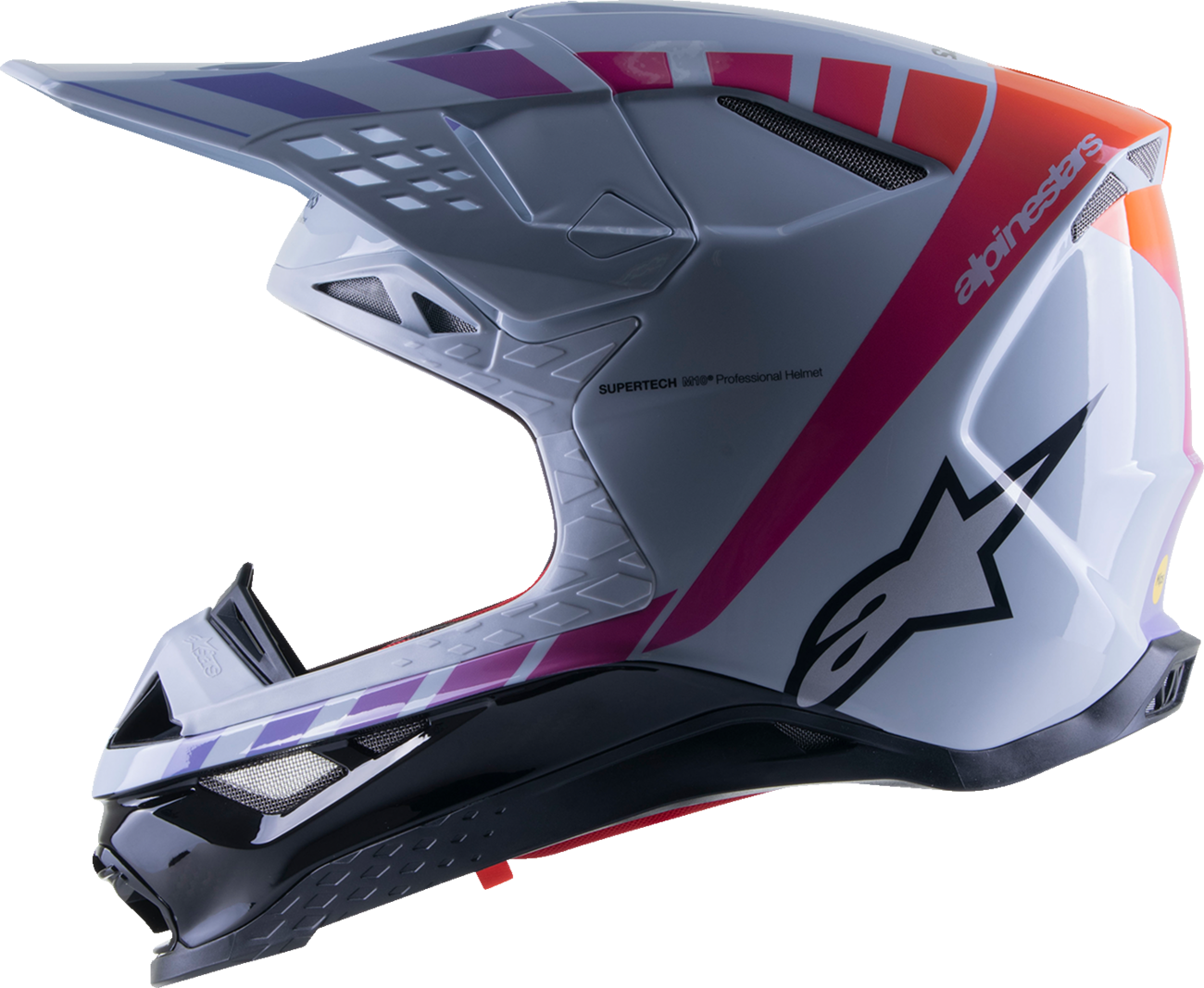 ALPINESTARS Supertech M10 Helmet - Daytona - MIPS® - Haze Gray/Orange Fluo/Rhodamine - Large 8302423-9243-LG