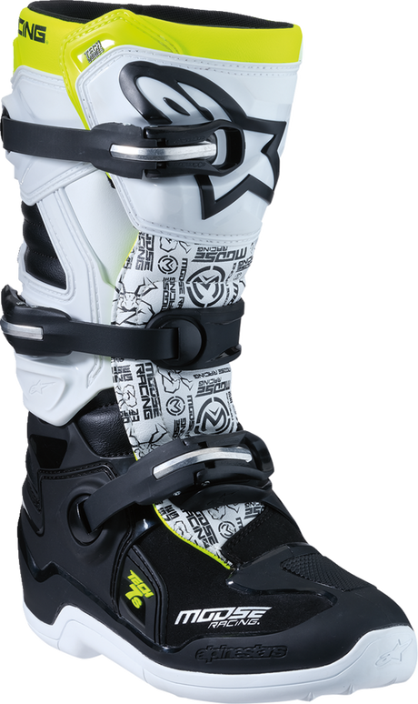 MOOSE RACING Youth Tech 7S Boots - Black/White/Yellow - US 7 0215024-125-7