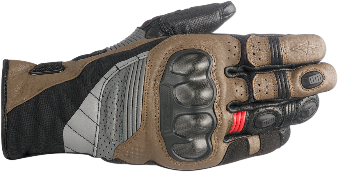 ALPINESTARS Belize Drystar Gloves - Black/Tobacco Brown/Red - Medium 3526718-1813-M