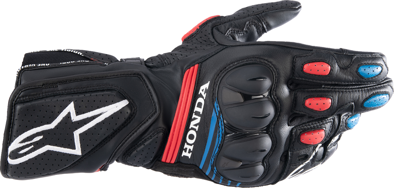 ALPINESTARS Honda SP-8 V3 Gloves - Black/Bright Red/Blue - 3XL 3558423-1317-3X