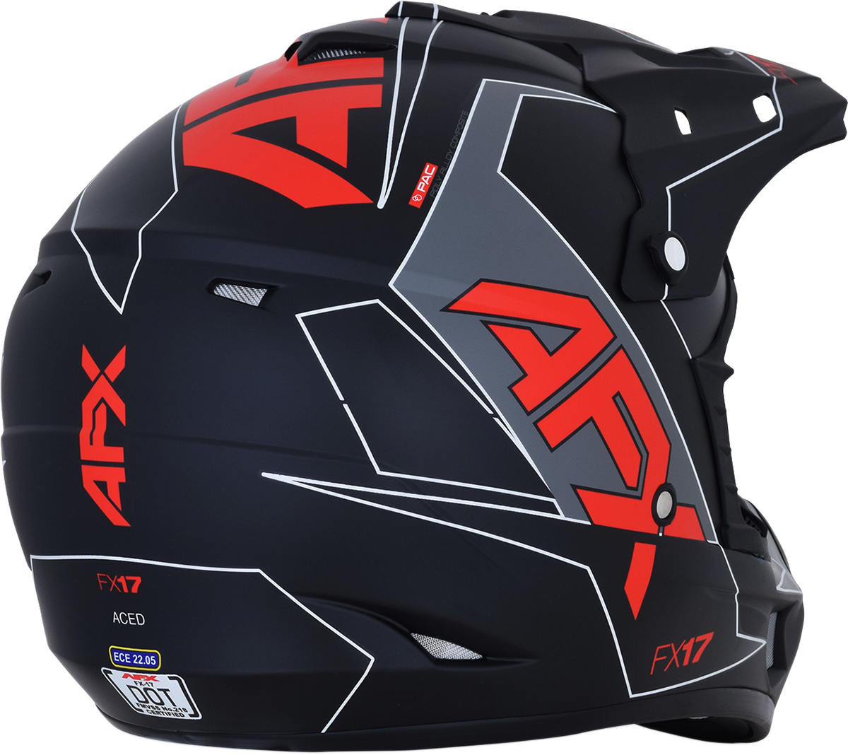Casco AFX FX-17 - Aced - Negro mate/Rojo - XL 0110-6487
