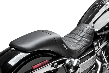 LE PERA Daytona Sport Seat - Flat Track Stitch - Black - Dyna LK-512TRKPT