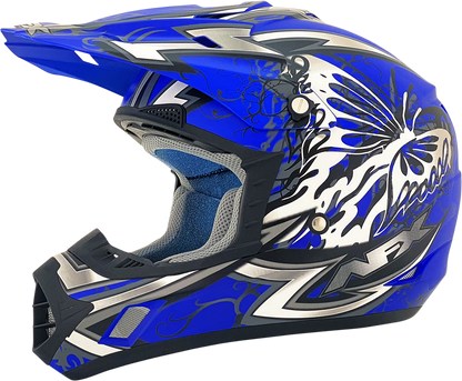 AFX FX-17Y Helmet - Butterfly - Matte Blue - Medium 0111-1388