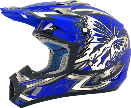 AFX FX-17Y Helmet - Butterfly - Matte Blue - Medium 0111-1388