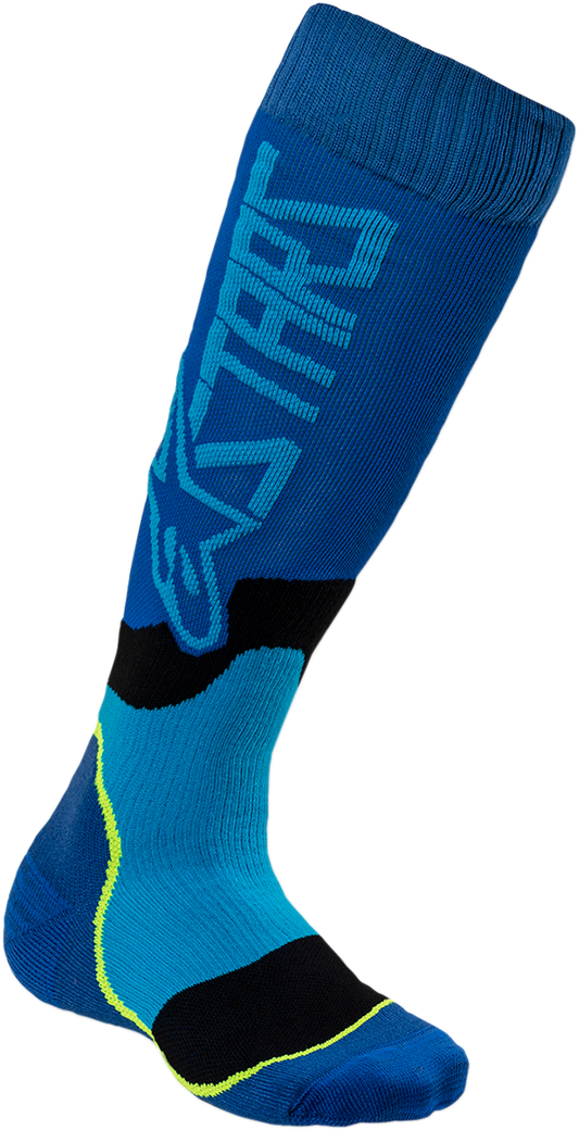 ALPINESTARS MX Plus 2 Youth Socks - Blue/Cyan -Medium/Large 4741920-707