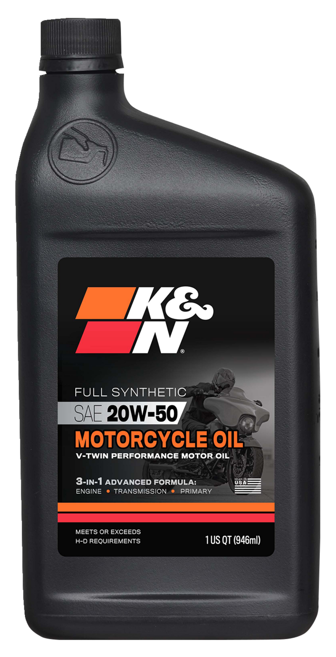 Aceite de motor sintético K &amp; N - 20W50 - 1 cuarto de galón estadounidense 108063 