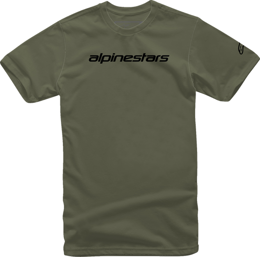 Camiseta ALPINESTARS Linear Wordmark - Militar/Negro - Mediana 1212720206910M 