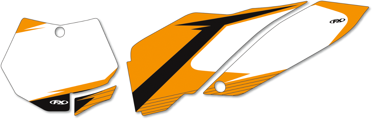 FACTORY EFFEX Graphic Number Plates - White/Orange - KTM 14-64526