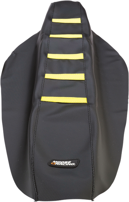 MOOSE RACING Ribbed Seat Cover - Black Cover/Yellow Ribs - Suzuki RMZ45008-331RT