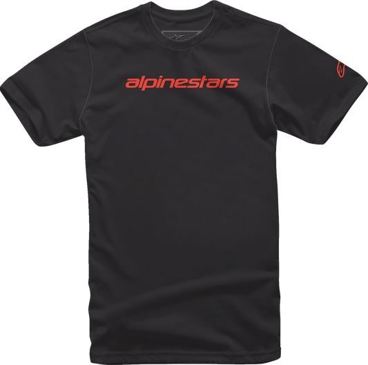 ALPINESTARS Linear Wordmark T-Shirt - Black/Warm Red - 2XL 12127202015232X