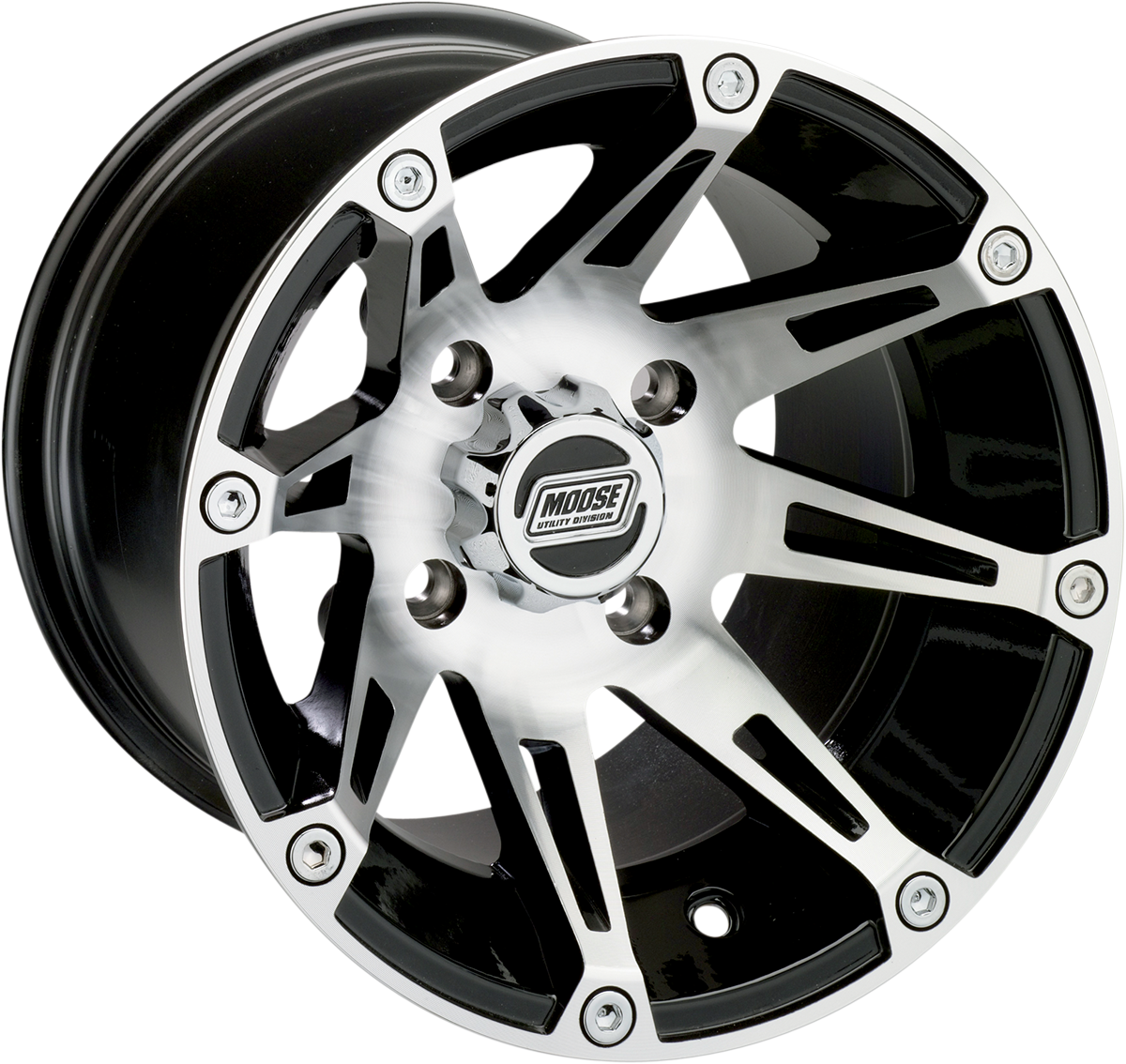 MOOSE UTILITY Wheel - 387X - Front - Machined Black - 14x7 - 4/156 - 4+3 387MO147156BW4