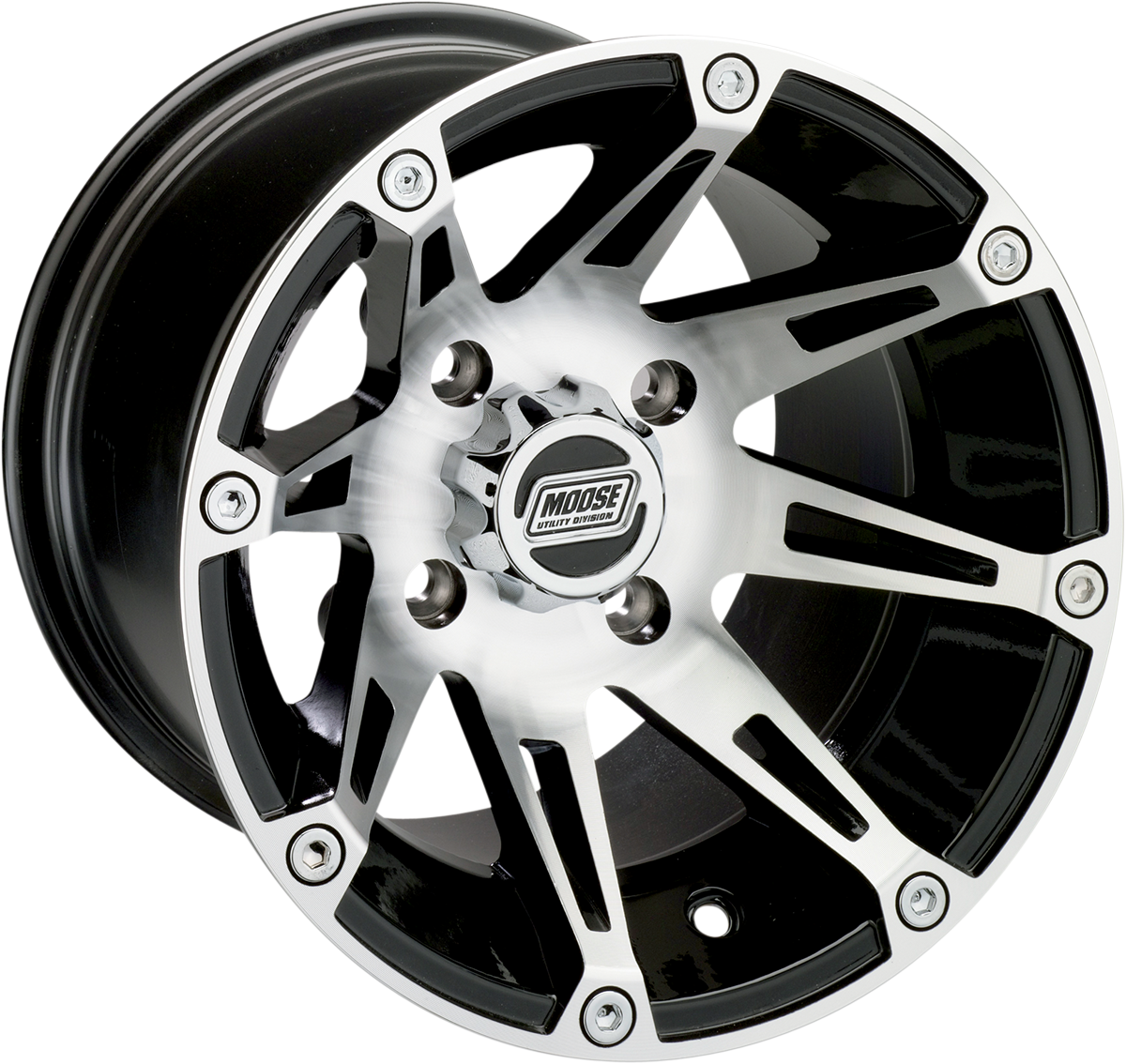 MOOSE UTILITY Wheel - 387X - Rear - Machined Black - 14x8 - 4/110 - 4+4 387ML148110BW4