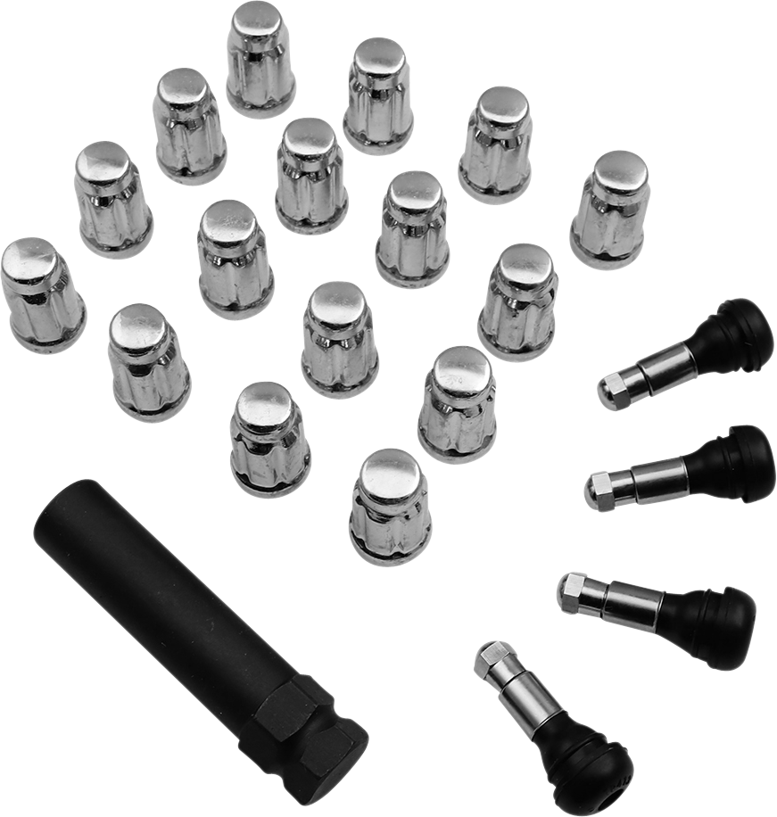 MOOSE UTILITY Lug Nut - Splined - 3/8" - Chrome - 16 Pack SPMO3803L4