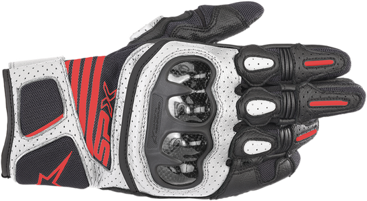 ALPINESTARS SPX AC V2 Gloves - Black/White/Fluo Red - Medium 3567319-1231-M