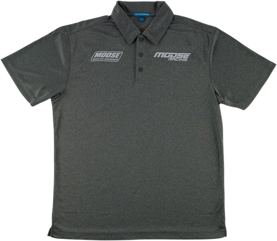 MOOSE RACING Polo Shirt - Heather Charcoal - Medium 3040-2655