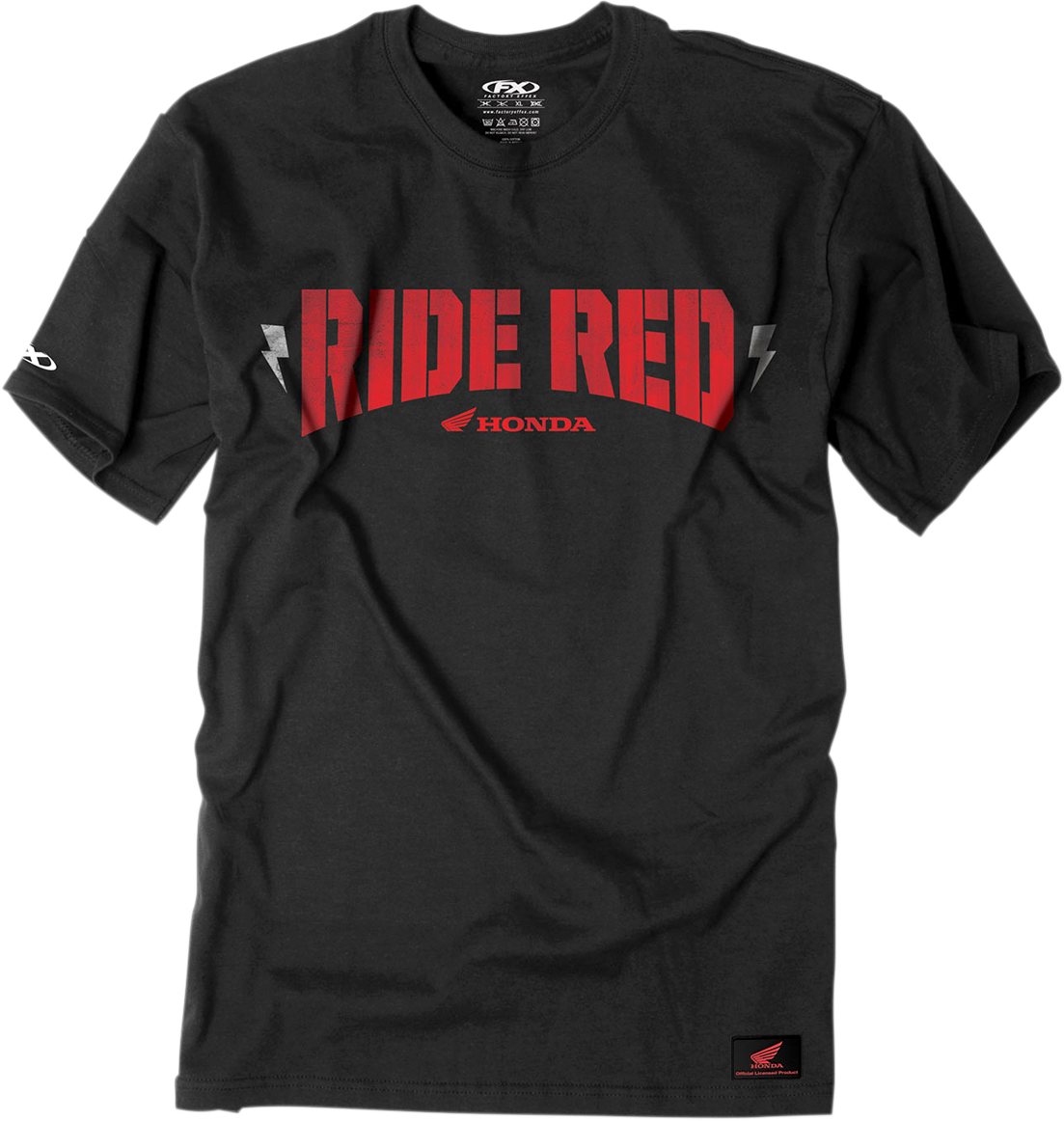 Camiseta FACTORY EFFEX Honda Ride Bolt - Negra - Grande 16-88322 