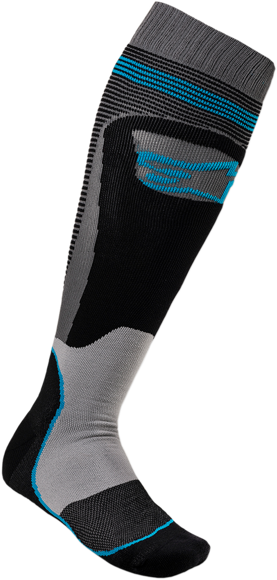 Calcetines ALPINESTARS MX Plus 1 - Negro/Cian - Grande/2XL 4701820-1079L2X