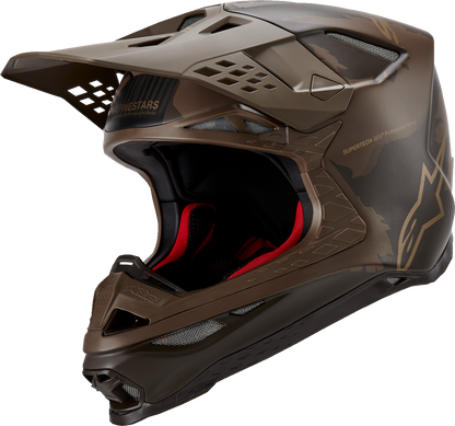 ALPINESTARS Supertech M10 Helmet - Squad - MIPS® - Dark Brown/Gold - Large 8302823-839-LG