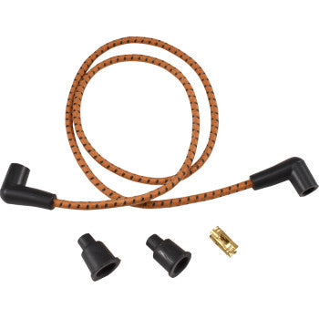 DRAG SPECIALTIES Plug Wires - Braided - Brown/Black 2104-0397